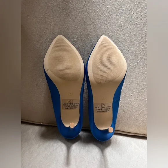 ALBA Satin Royal Blue Stiletto High Heel Women’s Shoes Sz 7 EUC