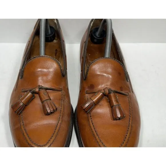 Alden New England Tassel Loafer Burnish Tan Calfskin Shoes 662 Men's 9.5 Shoes