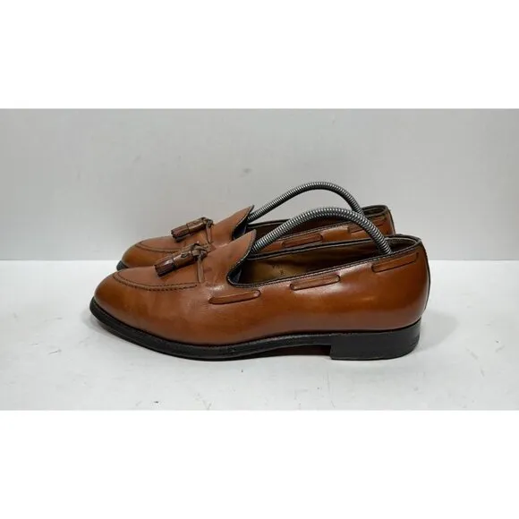 Alden New England Tassel Loafer Burnish Tan Calfskin Shoes 662 Men's 9.5 Shoes