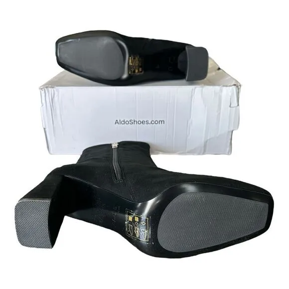 Aldo Marcella Ankle Boot Block Heel Black Women’s Size 8.5