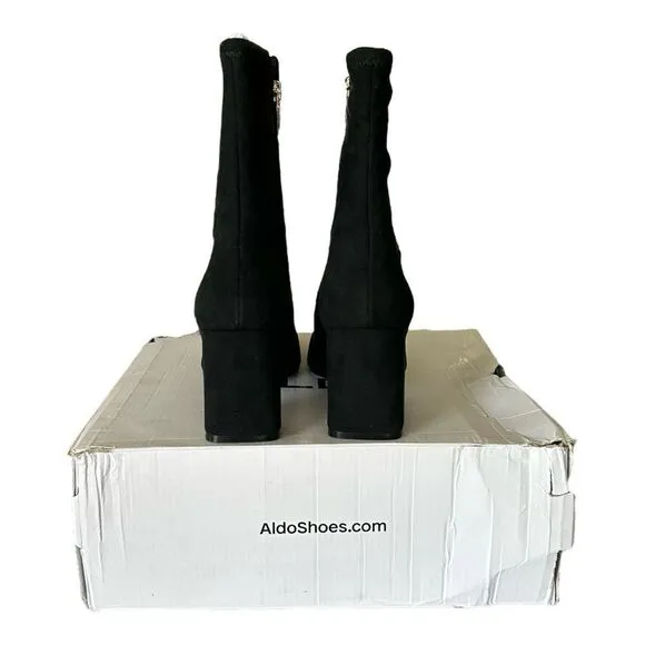 Aldo Marcella Ankle Boot Block Heel Black Women’s Size 8.5