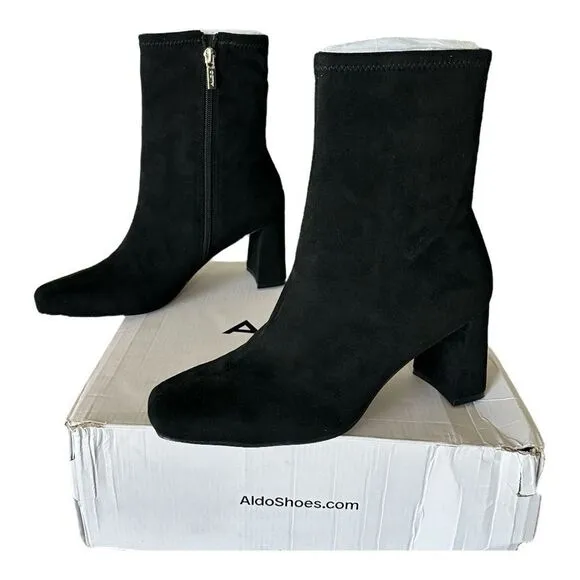 Aldo Marcella Ankle Boot Block Heel Black Women’s Size 8.5