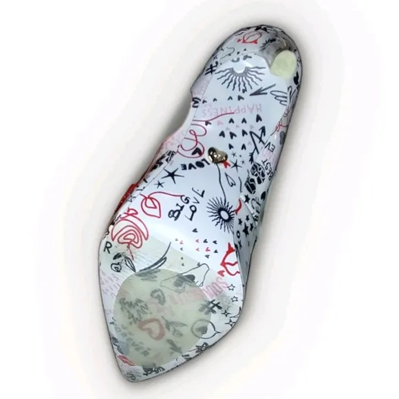 ALDO Stessy 2.0 Stiletto Pump 3.75&quot; Heel Pillow Walk Hearts Lips Love Sz 8.5 EUC