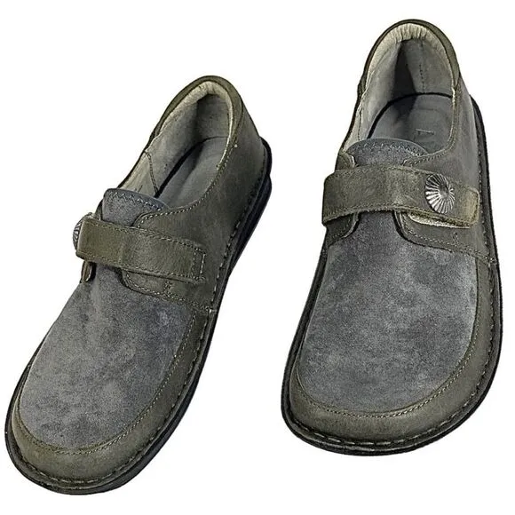 ALEGRIA Women’s Brenna Gray Suede Leather Loafer Size EU 37 US 6.5 New
