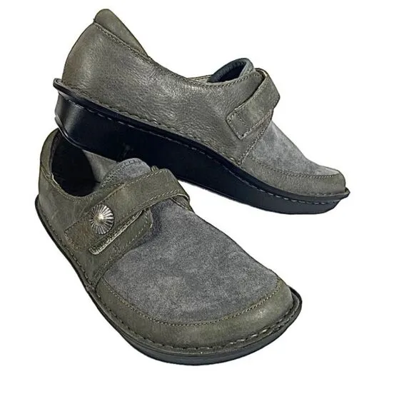 ALEGRIA Women’s Brenna Gray Suede Leather Loafer Size EU 37 US 6.5 New