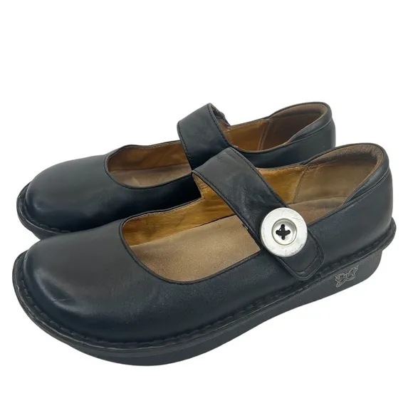 Alegria Women’s Paloma Black Mary Jane Clog Shoes