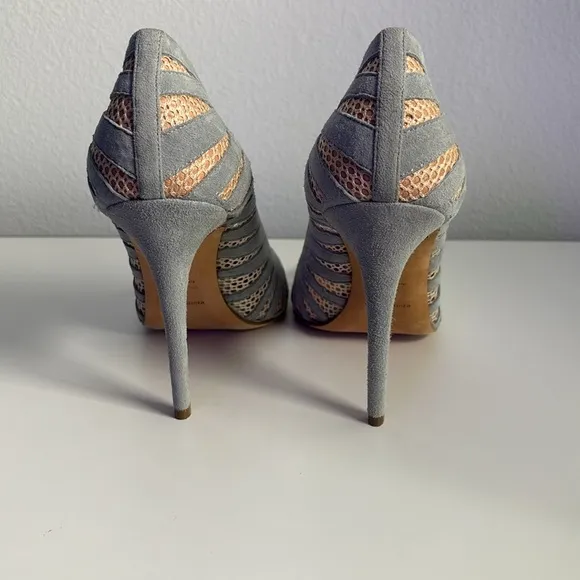 Alexa Wagner Women’s Chambray Blue Lace Heels 39.5