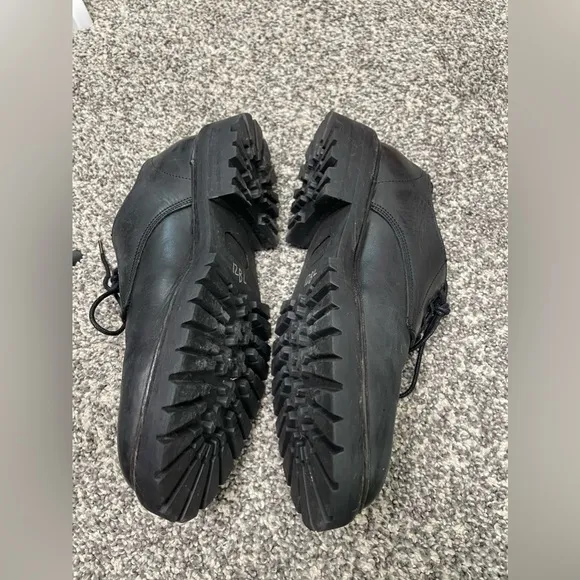 All Saints Tor Oxford Combat Shoes Black Calf Leather Chunky Portugal Mens 41