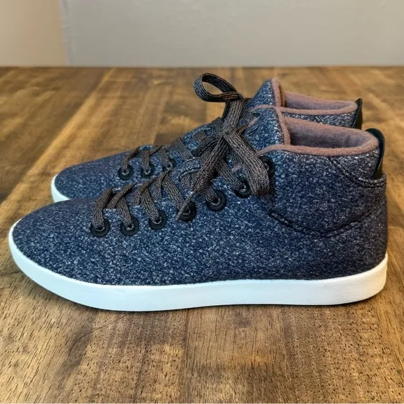 Allbirds Women’s Merino Wool Piper Mid Lace Up Sneaker Matterhorn Blue Size 9