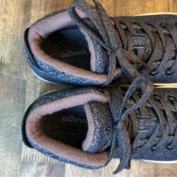 Allbirds Women’s Merino Wool Piper Mid Lace Up Sneaker Matterhorn Blue Size 9