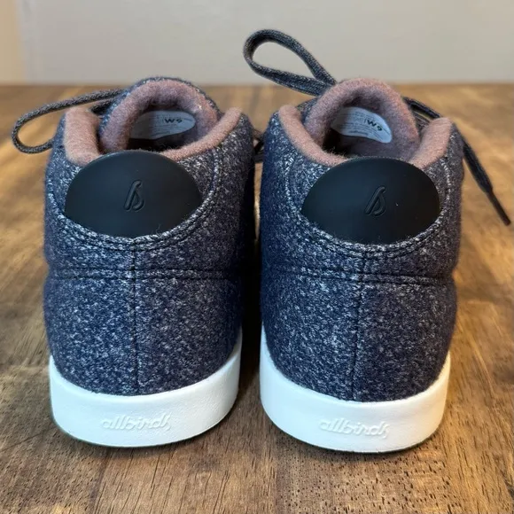 Allbirds Women’s Merino Wool Piper Mid Lace Up Sneaker Matterhorn Blue Size 9