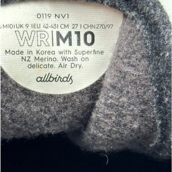 Allbirds Wool‎ Runner Mizzles Shoes Gray Men’s Size 10 WR M10