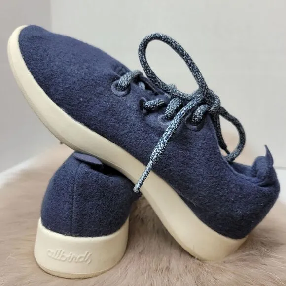 Allbirds Wool Runners Women’s Dark Navy Merino Wool Lace-up Shoes Size 6
