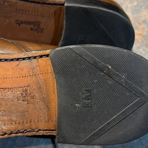 Allen Edmonds Lexington Brown Leather Captoe Derby Loafers Sz 9