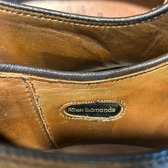 Allen Edmonds Lexington Brown Leather Captoe Derby Loafers Sz 9