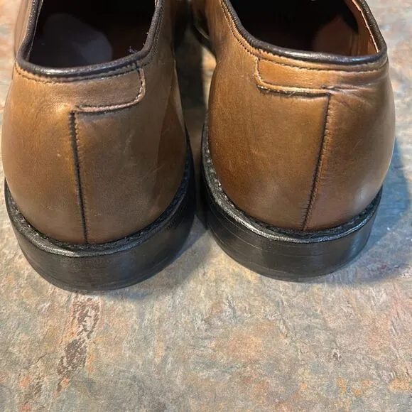 Allen Edmonds Lexington Brown Leather Captoe Derby Loafers Sz 9