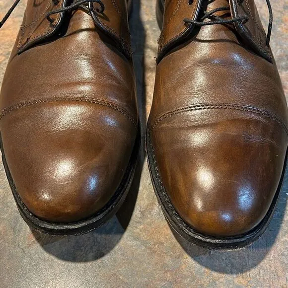 Allen Edmonds Lexington Brown Leather Captoe Derby Loafers Sz 9