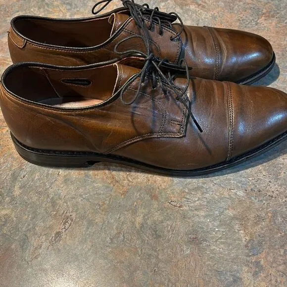 Allen Edmonds Lexington Brown Leather Captoe Derby Loafers Sz 9