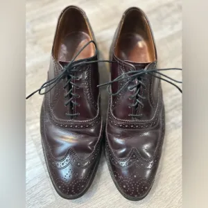 Allen Edmonds Lloyd Premium Leather Wingtip Oxford Burgundy Men’s Shoes Size 9