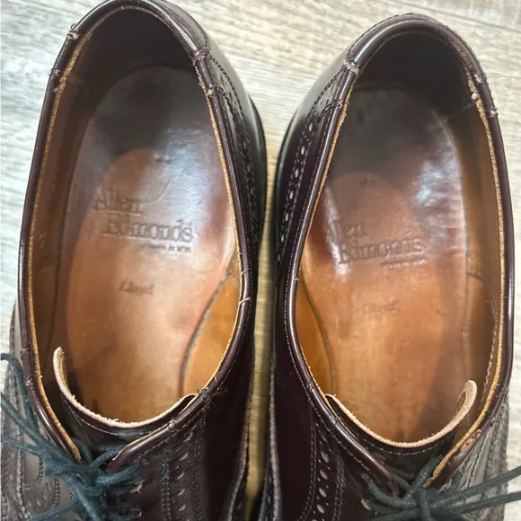 Allen Edmonds Lloyd Premium Leather Wingtip Oxford Burgundy Men’s Shoes Size 9
