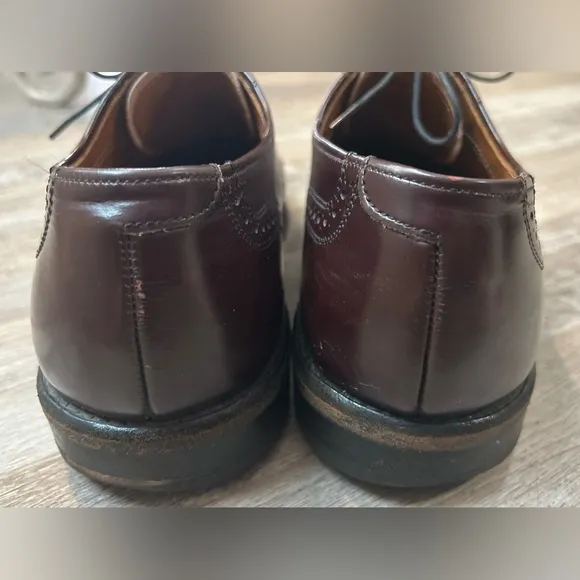 Allen Edmonds Lloyd Premium Leather Wingtip Oxford Burgundy Men’s Shoes Size 9
