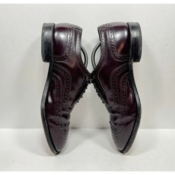 Allen Edmonds McAllister Wingtip Burgundy Oxford Shoes Brogue 6275 Mens Sz 10 3E