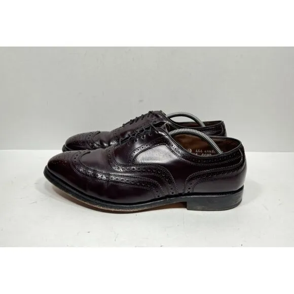 Allen Edmonds McAllister Wingtip Burgundy Oxford Shoes Brogue 6275 Mens Sz 10 3E