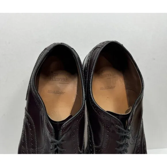 Allen Edmonds McAllister Wingtip Burgundy Oxford Shoes Brogue 6275 Mens Sz 10 3E