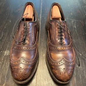 Allen Edmonds Morgan Brown Brush Off Leather Oxford Shoes Size 10.5 D