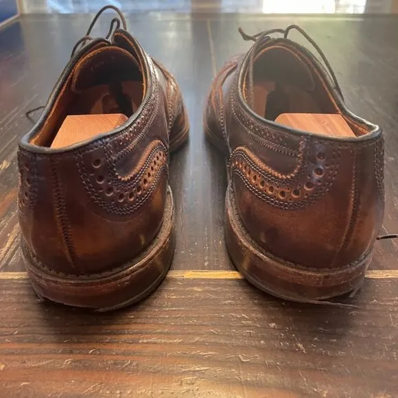 Allen Edmonds Morgan Brown Brush Off Leather Oxford Shoes Size 10.5 D