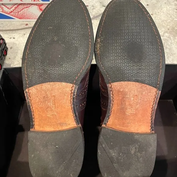 Allen Edmonds Morgan Brown Brush Off Leather Oxford Shoes Size 10.5 D
