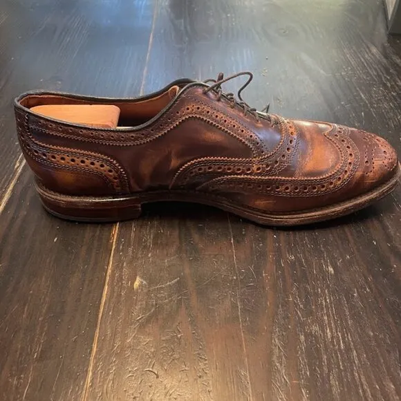 Allen Edmonds Morgan Brown Brush Off Leather Oxford Shoes Size 10.5 D