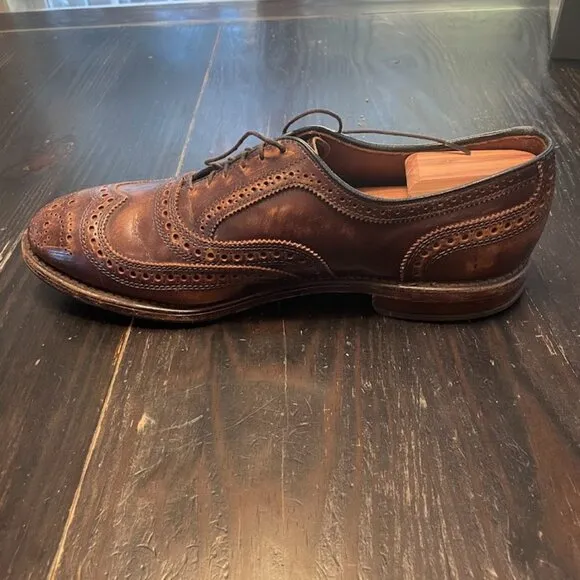 Allen Edmonds Morgan Brown Brush Off Leather Oxford Shoes Size 10.5 D