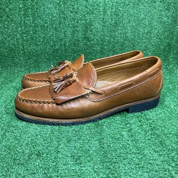 Allen Edmonds Nashua Brown Leather Slip On Tassel Loafer Shoes Men’s Size 10 B