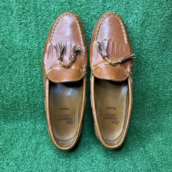Allen Edmonds Nashua Brown Leather Slip On Tassel Loafer Shoes Men’s Size 10 B