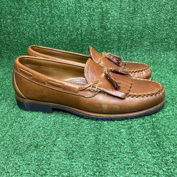 Allen Edmonds Nashua Brown Leather Slip On Tassel Loafer Shoes Men’s Size 10 B