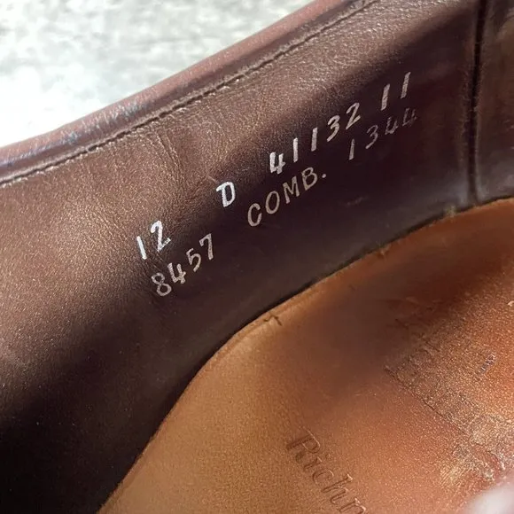 Allen Edmonds Richmond Walnut Brown Wingtip Longwing Shoes Men’s Size 12 D