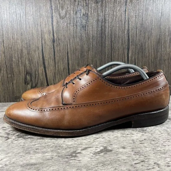 Allen Edmonds Richmond Walnut Brown Wingtip Longwing Shoes Men’s Size 12 D
