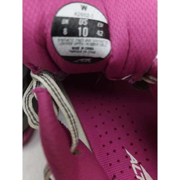 Altra Superior 2.0 Pink Berry Gray Trail Running Shoes A2652-1 Women's Size 10