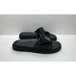 Altuzarra Silk Logo Slides Zipper Sandals Women’s Size 10.5 / 42 Shoes Black