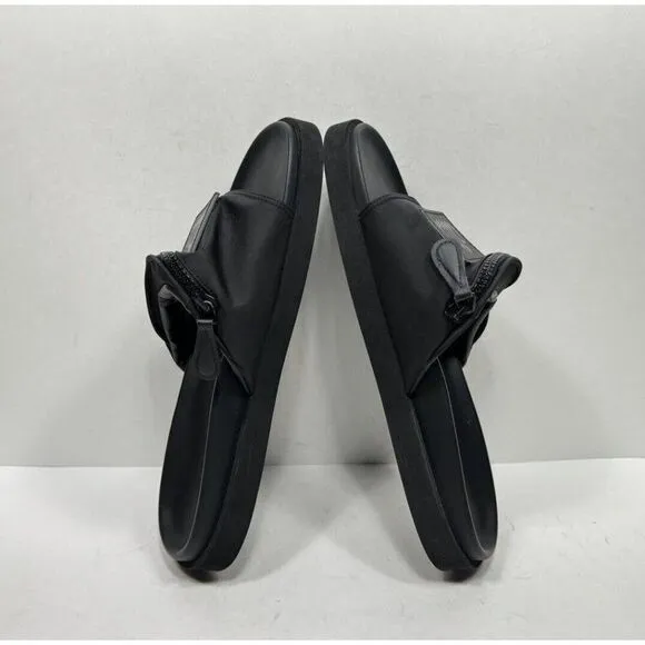 Altuzarra Silk Logo Slides Zipper Sandals Women’s Size 10.5 / 42 Shoes Black