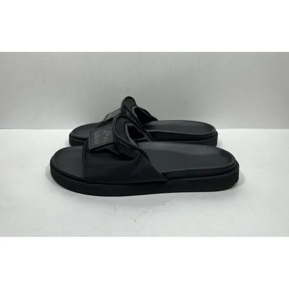 Altuzarra Silk Logo Slides Zipper Sandals Women’s Size 10.5 / 42 Shoes Black