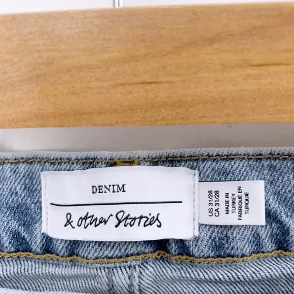 &amp; Other Stories High Rise Straight Leg Raw Hem Jeans Size 31 X 28