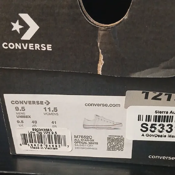 &quot;Make Offer&quot; Unisex Converse White Low-Top Sneakers