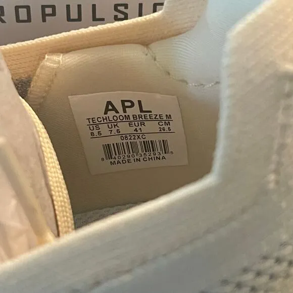 APL Athletic Propulsion Labs Mens Techloom Breeze Size 8.5 Vanilla / Metallic
