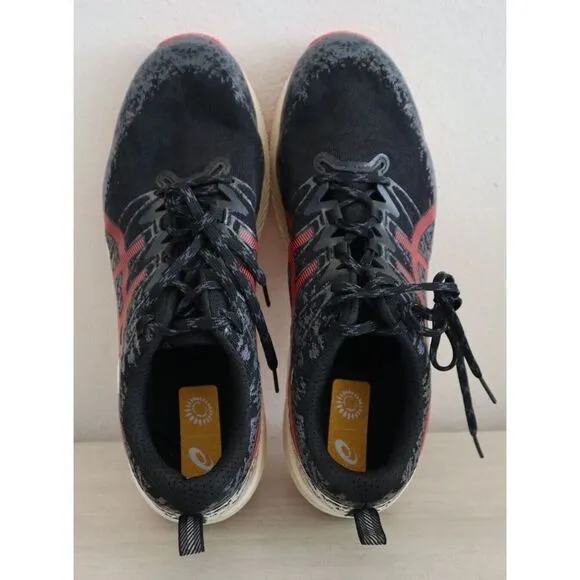 Asics 1011B209-001 Men's Sz 12.5 Black/Electric Red Fuji Lite 2 Running Shoes