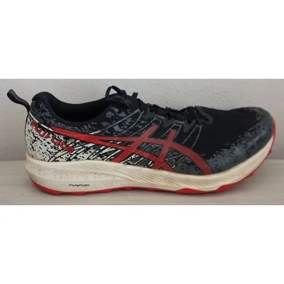 Asics 1011B209-001 Men's Sz 12.5 Black/Electric Red Fuji Lite 2 Running Shoes