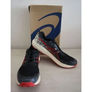 Asics 1011B209-001 Men's Sz 12.5 Black/Electric Red Fuji Lite 2 Running Shoes