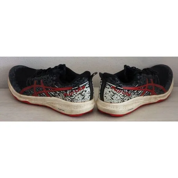 Asics 1011B209-001 Men's Sz 12.5 Black/Electric Red Fuji Lite 2 Running Shoes