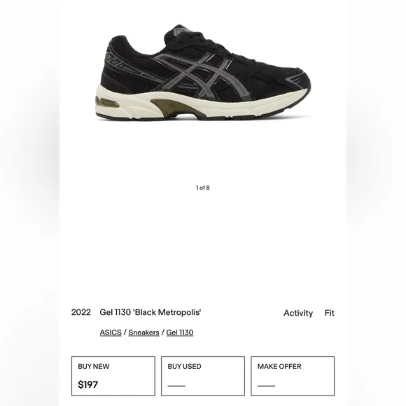 ASICS black metropolis. Men’s shoes sz 8.5